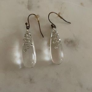 Rhinestone Lucite drop earrings